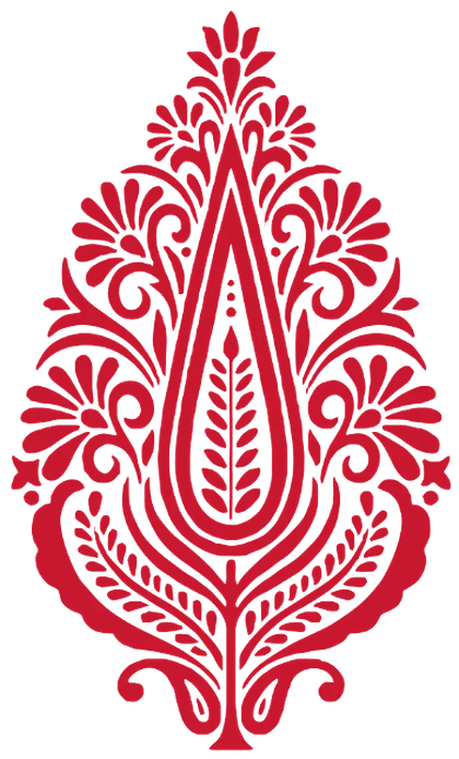 Red paisley motif